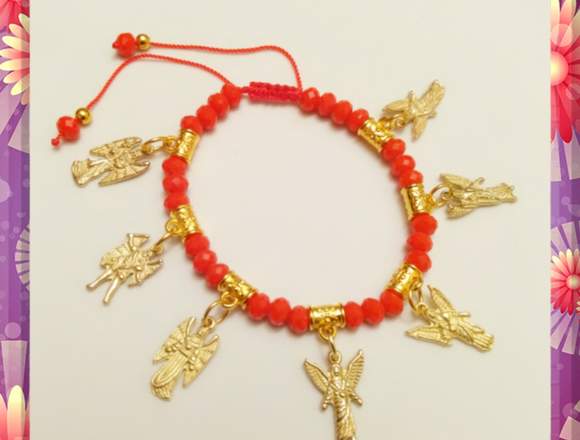 PULSERA DE 7 ARCANGELES COLOR NARANJA