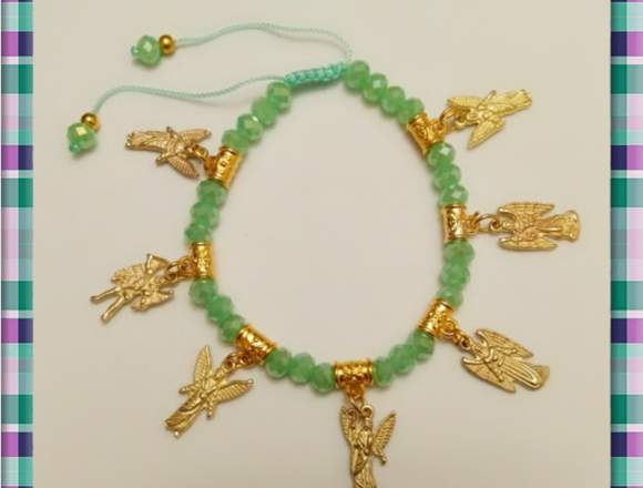 PULSERA DE 7 ARCANGELES (PROTECCION)COLOR VERDE