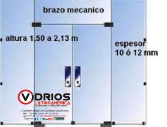 Vidrios para puerta de 10mm 