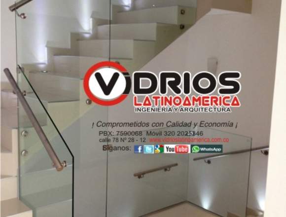 pasamanos para escaleras en vidrio