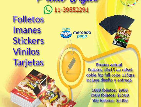 Folletos, Imanes, Stickers