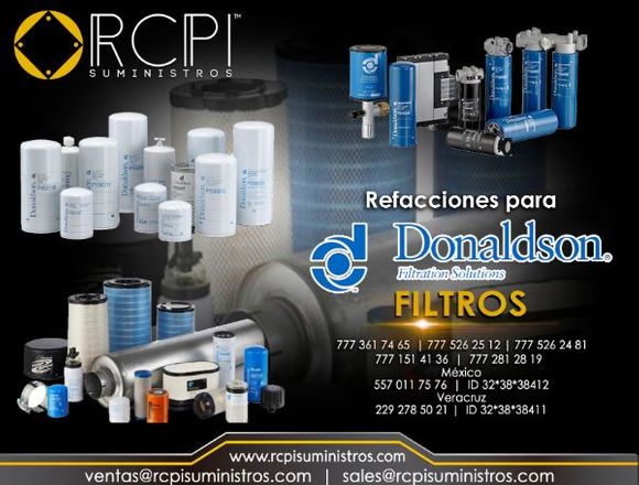 Filtros de aire Donaldson para grúas industriales