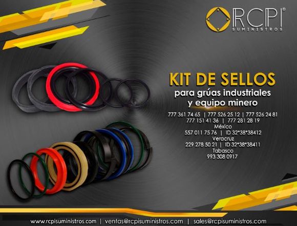 Kit de sellos para grúas industriales