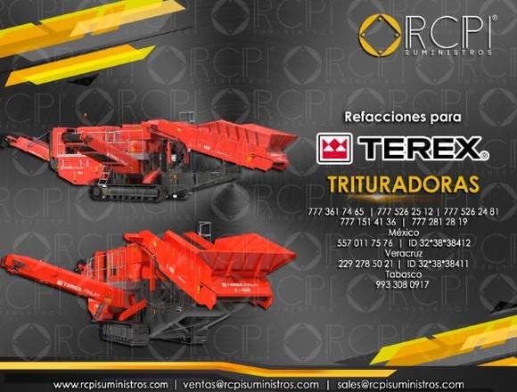 Refacciones para trituradoras Terex