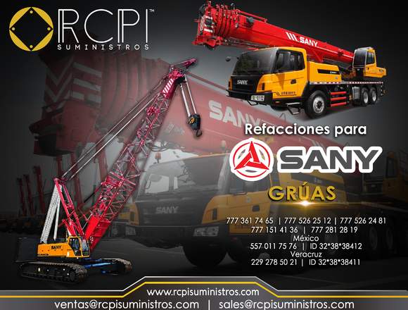 Refacciones para grúa sany