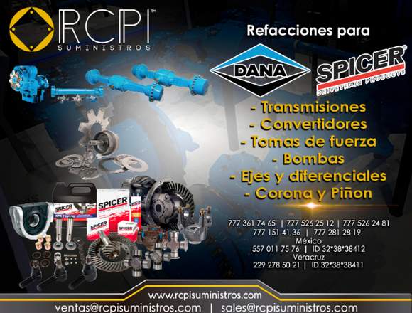 Refacciones Dana para grúas industriales