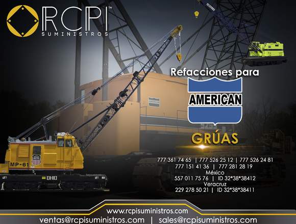 Refacciones para grúa industrial American