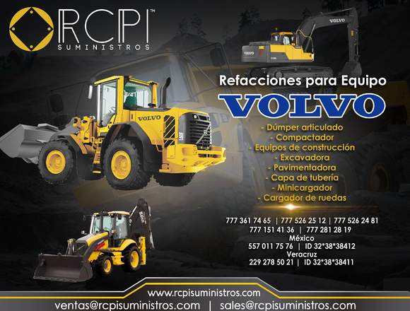 Refacciones para equipos Volvo