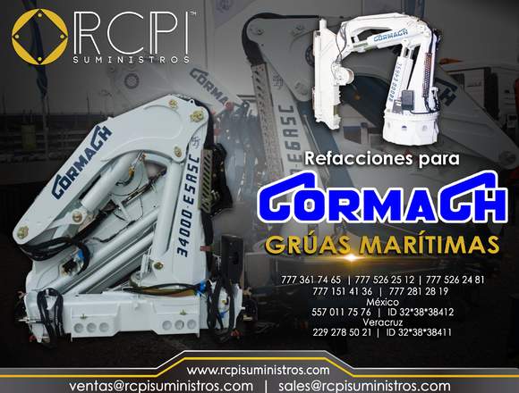 Refacciones para grúa marítima Cormach