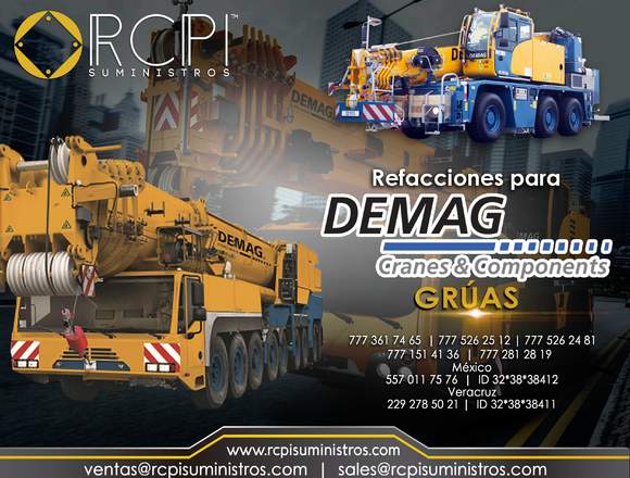 Refacciones para grúa industrial Demag