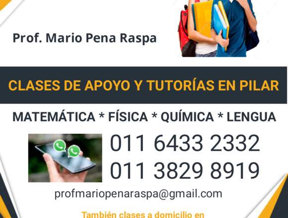 CLASES DE APOYO Y TUTORIAS TODO EL AÑO EN PILAR 