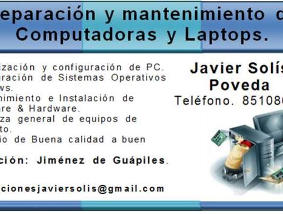 Reparación y Mant. de Computadoras y Laptops.