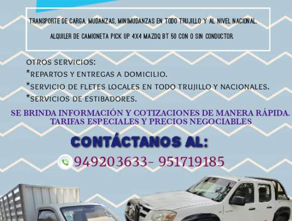 SERVICIO DE TRANSPORTE-MUDANZA 