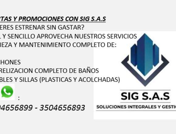 SIG SAS promociones en limpieza colchones y mas