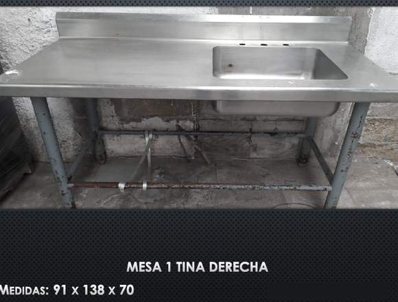 VENTA COCINA INDUSTRIAL DE ACERO INOXIDABLE 14 PZ.