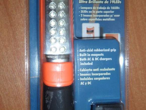 Linterna D Trabajo Ultra Brillante De 19 Led Recar