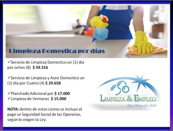 ofrecemos servicios de limpieza 