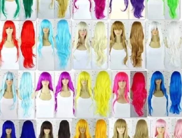 pelucas de disfraz de distintos colores
