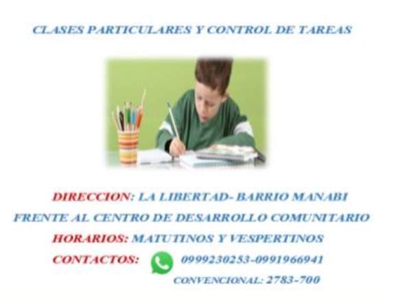 Clases particulares y control de tareas 