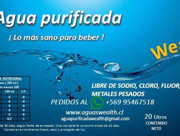 VENTA DE AGUA PURIFICADA POR MAYOR