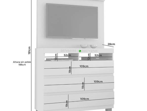 Cómoda panel Pampulha TV 42 ''  aparador