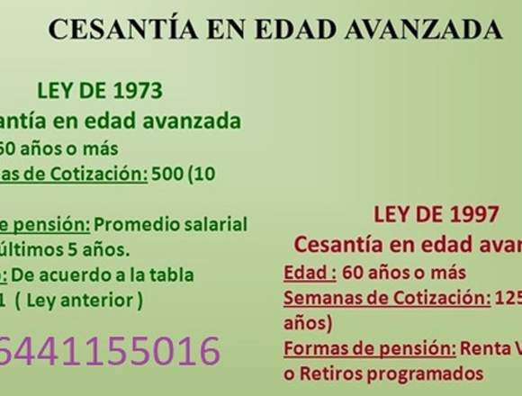 ASESORIA PARA PENSIONES LEY 73 Y 97