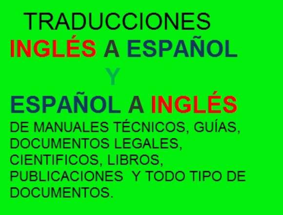 TRADUCCIONES NO OFICIALES DE  INGLÉS A ESPAÑOL 