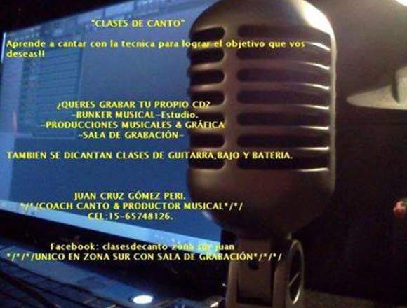 Clases de canto zona sur