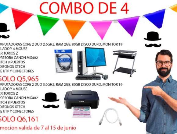 combo de 4 computadoras al mejor precio