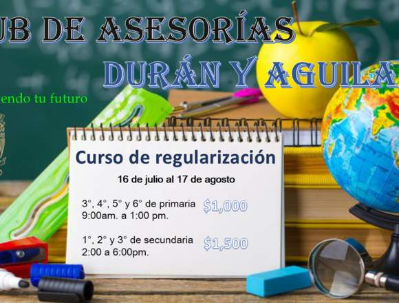 Cursos de regularización primaria y secundaria