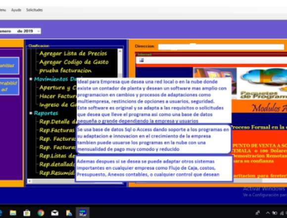 Programa Facturacion y programas a la medida 