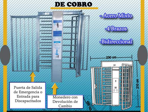 Puerta Giratoria con Sistema de Cobro