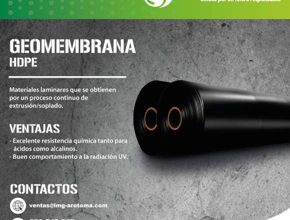 GEOMEMBRANA HDPE/INSTALACIÓN VENTA EN TODO EL PAIS