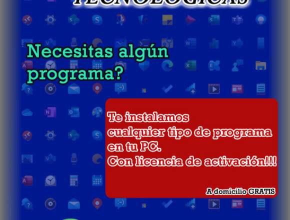 Instalación de programas,software, licencias.