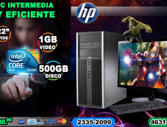 COMPUTADORAS HP CORE2DUO, 08GB RAM, 500 DISCO DURO