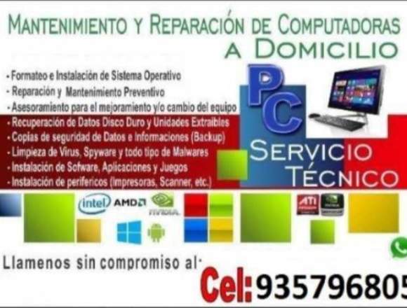 Mantenimiento y formateos en notebook,netbook, PC