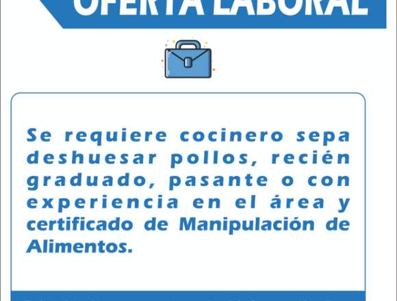 OFERTA LABORAL, EMPRESA COMIDAS