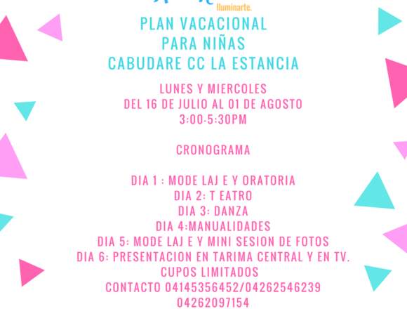 PLAN VACACIONAL PARA NIÑAS