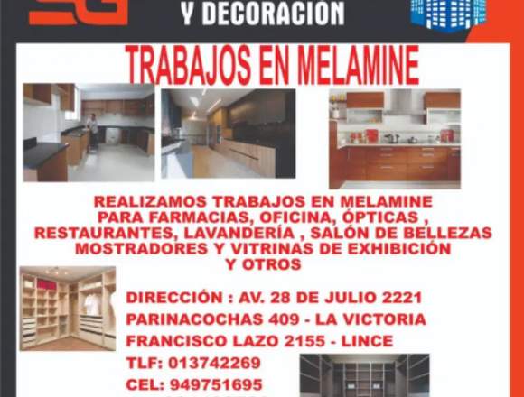 TRABAJOS EN MELAMINE