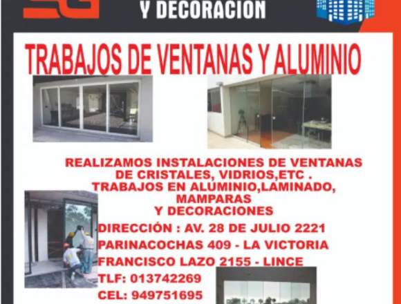 TRABAJOS DE VENTANAS Y ALUMINIO