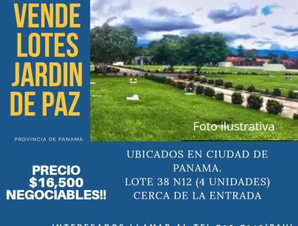 Venta de lotes Jardín de paz 