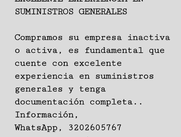 COMPRAMOS TU EMPRESA DE SUMINISTROS