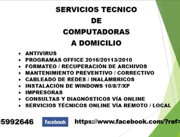 SERVICIOS DE COMPUTADORAS A DOMICILIO