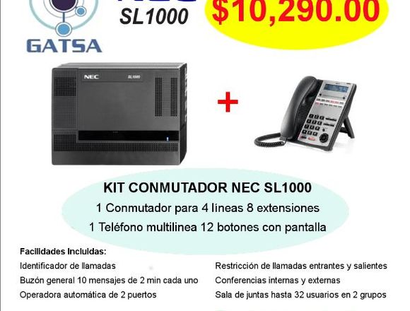 NEC KIT SL1000 4X8, 1 Teléfono multilinea 