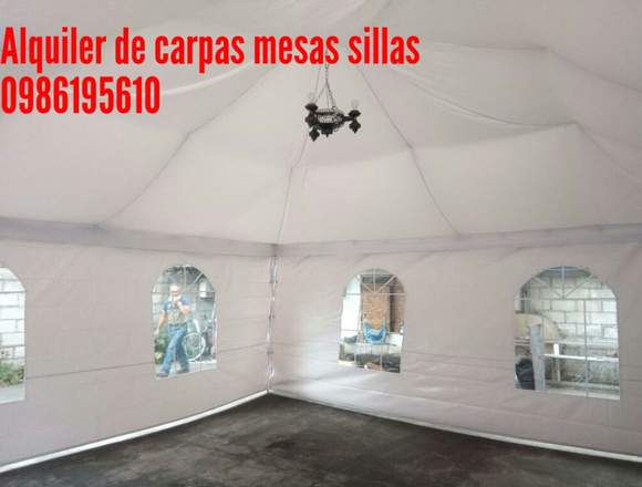 Alquiler de carpas mesas sillas 