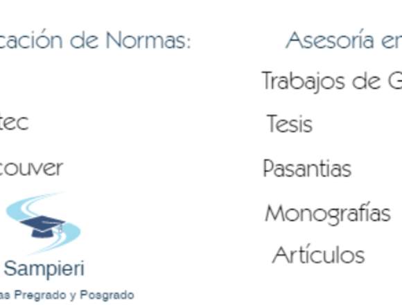 Asesorías de tesis y trabajos de investigación. 