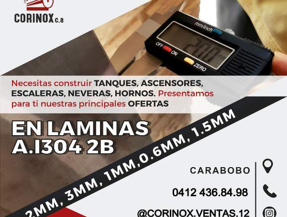 LAMINA DE ACERO INOXIDABLE 2B