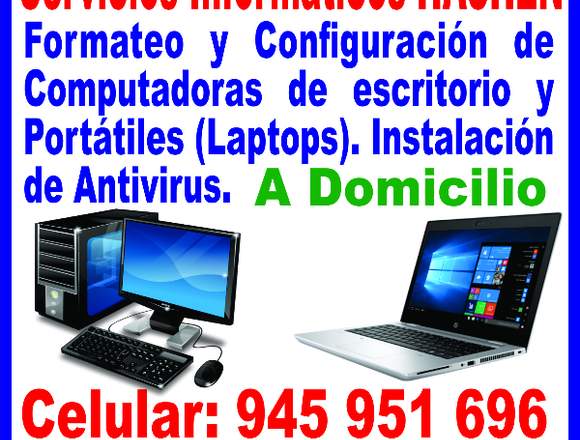 Formateo de Computadoras y Laptops a Domicilio