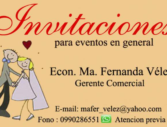 TARJETAS E INVITACIONES PARA BODA EN GUAYAQUIL