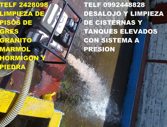 Telf 0987058464 DESALOJO LIMPIEZA DE CISTERNAS 